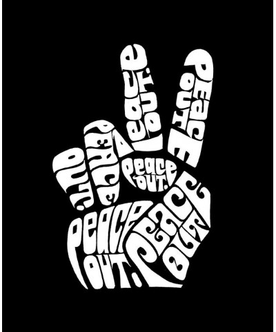 Men's Word Art Peace Out T-shirt Black $14.35 T-Shirts