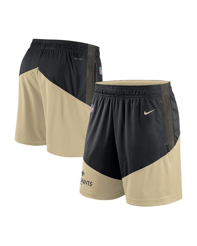 Men's Black, Gold New Orleans Saints Primary Lockup Performance Shorts $25.85 Shorts