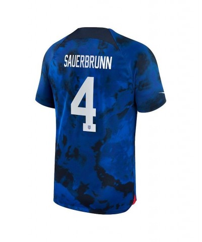 Men's Becky Sauerbrunn Blue USWNT 2022/23 Away Breathe Stadium Replica Player Jersey $53.20 Jersey