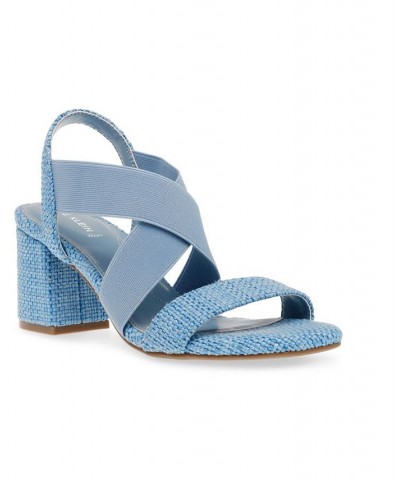 Women's Ryles Heel Sandals Blue $35.60 Shoes