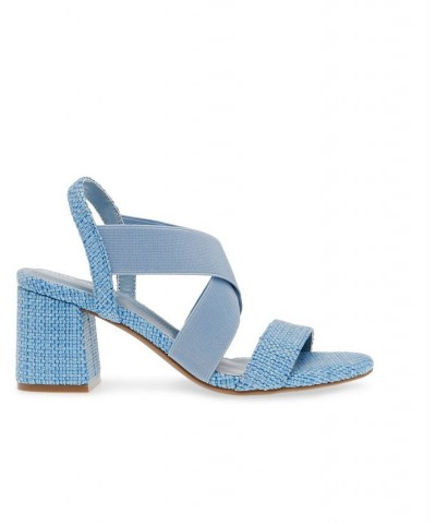 Women's Ryles Heel Sandals Blue $35.60 Shoes