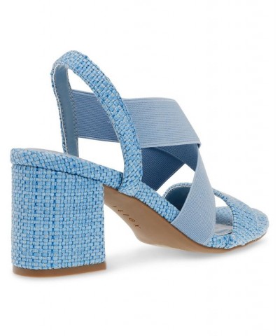 Women's Ryles Heel Sandals Blue $35.60 Shoes