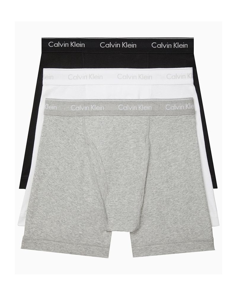 Men's Big & Tall Cotton Classics 3 Pack Boxer Brief Brown $20.21 Underwear