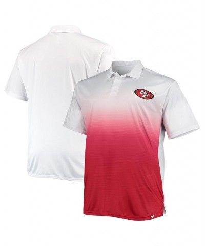 Men's White, Scarlet San Francisco 49ers Big and Tall Fade Polo Shirt $29.40 Polo Shirts