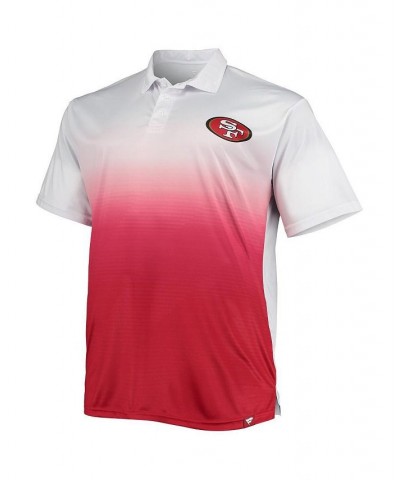 Men's White, Scarlet San Francisco 49ers Big and Tall Fade Polo Shirt $29.40 Polo Shirts