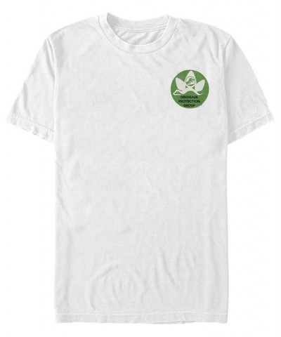 Jurassic World Fallen Kingdom Men's Dinosaur Protection Group Badge Short Sleeve T-Shirt White $15.40 T-Shirts