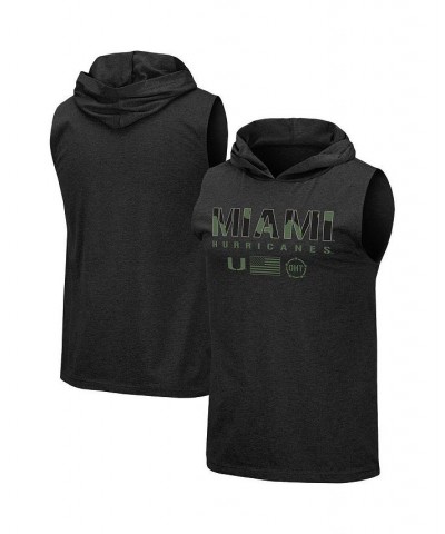 Men's Black Miami Hurricanes OHT Military-Inspired Appreciation Camo Logo Hoodie Sleeveless T-shirt $26.99 T-Shirts