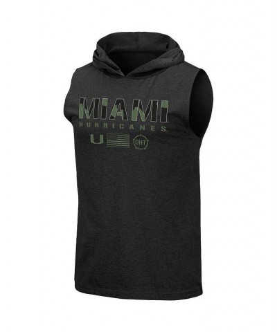 Men's Black Miami Hurricanes OHT Military-Inspired Appreciation Camo Logo Hoodie Sleeveless T-shirt $26.99 T-Shirts