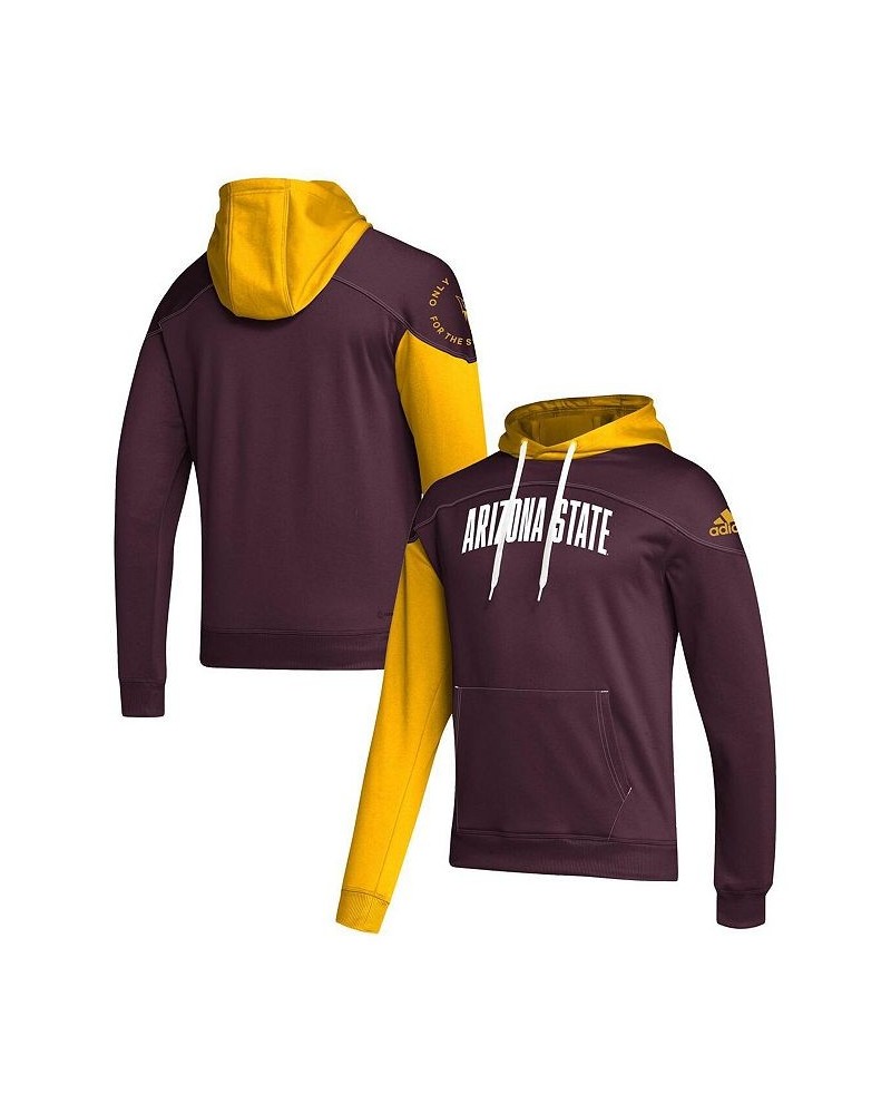 Men's Maroon Arizona State Sun Devils Block Stadium Pullover Hoodie $38.70 Sweatshirt