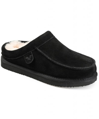 Men's Oasis Moccasin Clog Slippers Black $34.80 Shoes