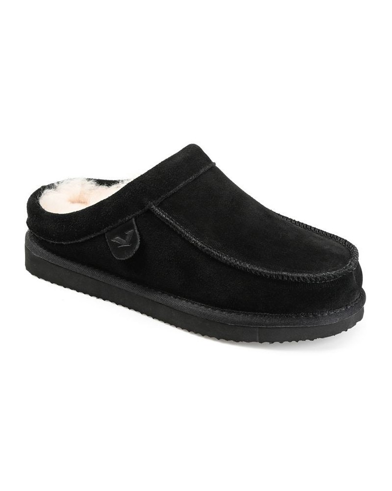 Men's Oasis Moccasin Clog Slippers Black $34.80 Shoes