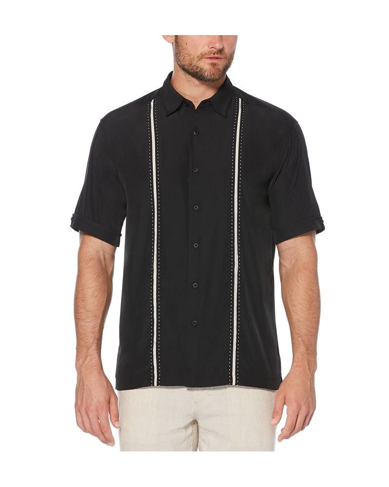 Men's Big & Tall Stripe Shirt Black $18.62 Shirts