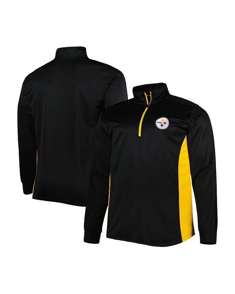 Men's Black and Gold Pittsburgh Steelers Big and Tall Quarter-Zip Jacket $29.40 Jackets