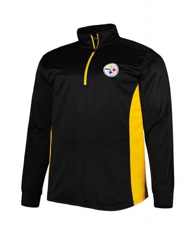 Men's Black and Gold Pittsburgh Steelers Big and Tall Quarter-Zip Jacket $29.40 Jackets