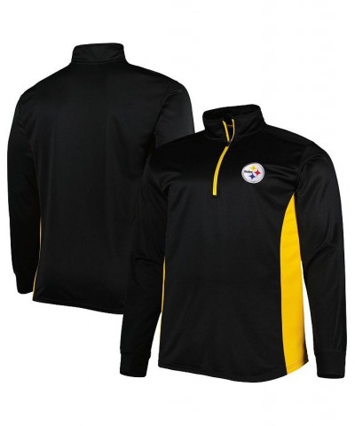 Men's Black and Gold Pittsburgh Steelers Big and Tall Quarter-Zip Jacket $29.40 Jackets