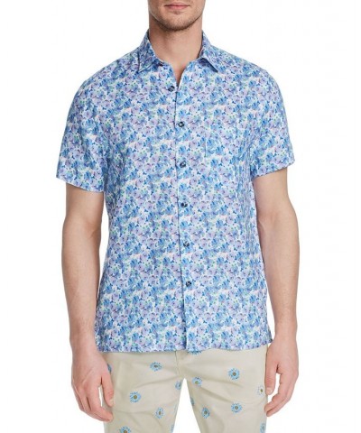 Men's Slim-Fit Plumeria Short Sleeve Shirt Multi $51.06 Shirts