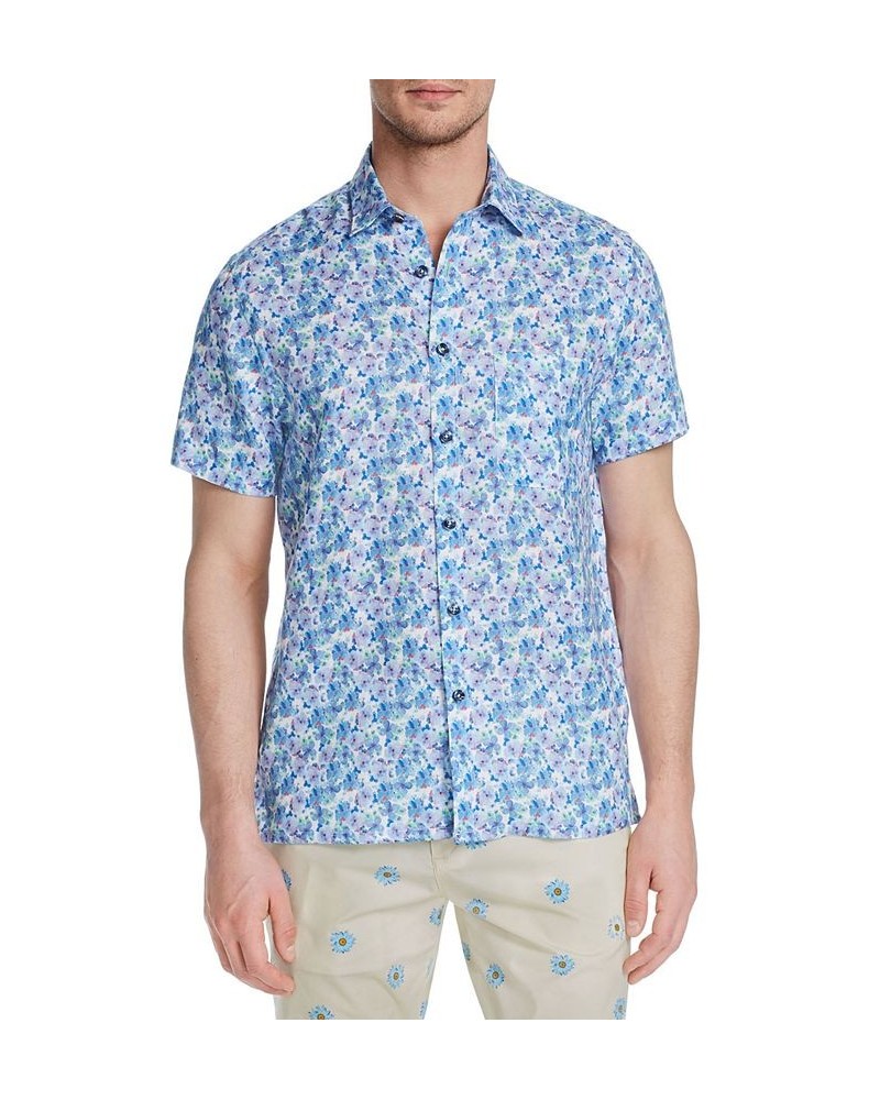 Men's Slim-Fit Plumeria Short Sleeve Shirt Multi $51.06 Shirts