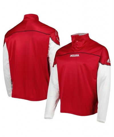 Men's Crimson Indiana Hoosiers AEROREADY Knit Quarter-Snap Jacket $37.40 Jackets