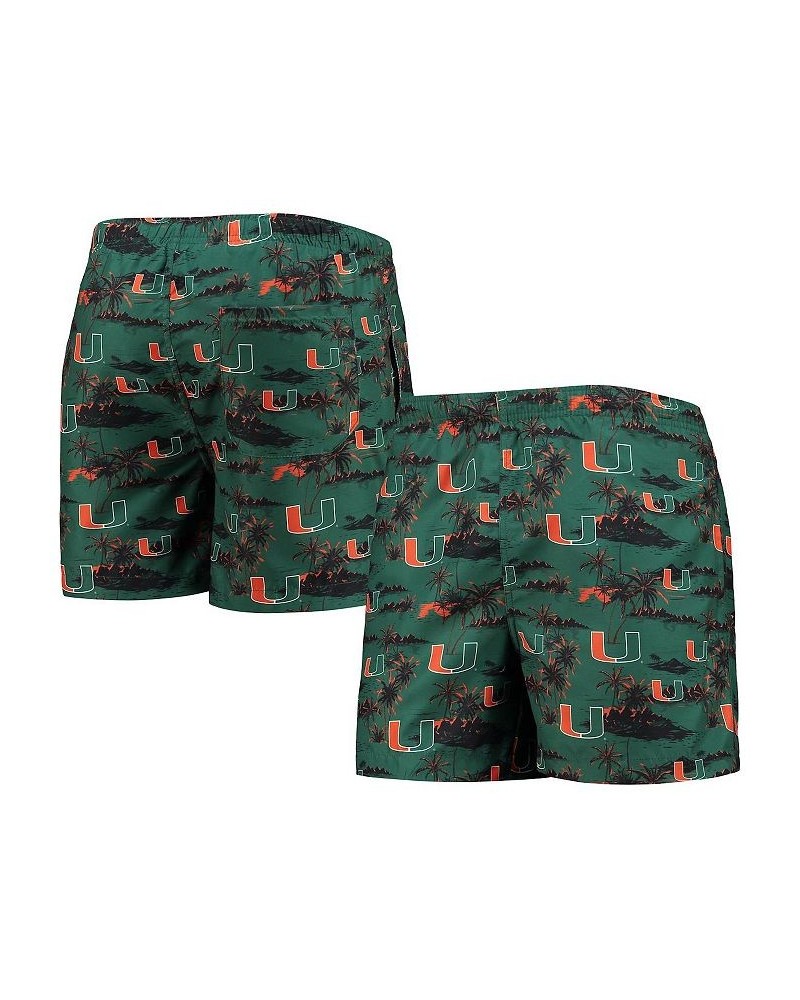 Men's Green Miami Hurricanes Island Palm Swim Trunks $26.31 Swimsuits