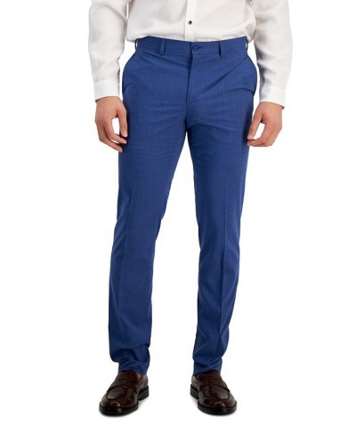 Men's Slim-Fit Plaid Suit Pants Blue $20.59 Pants