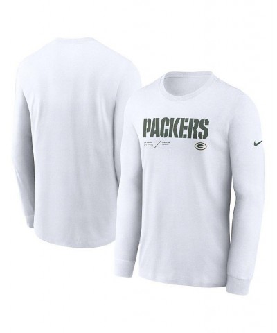 Men's White Green Bay Packers Infograph Lock Up Performance Long Sleeve T-shirt $21.92 T-Shirts