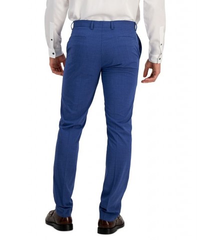 Men's Slim-Fit Plaid Suit Pants Blue $20.59 Pants