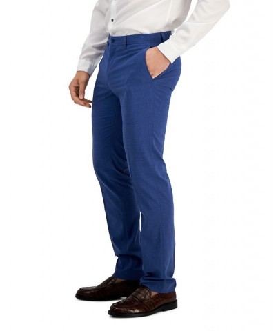 Men's Slim-Fit Plaid Suit Pants Blue $20.59 Pants