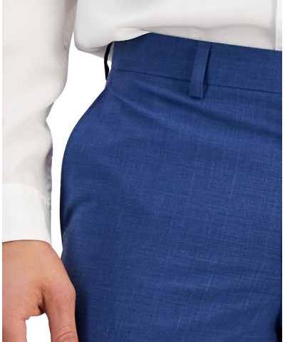 Men's Slim-Fit Plaid Suit Pants Blue $20.59 Pants