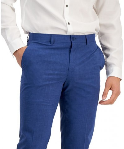 Men's Slim-Fit Plaid Suit Pants Blue $20.59 Pants