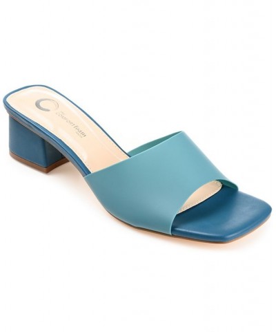 Women's Jaydin Vinyl Sandals Blue $48.00 Shoes