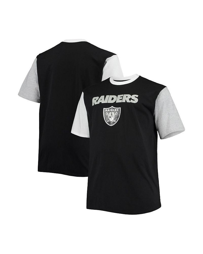 Men's Black, White Las Vegas Raiders Big and Tall Colorblocked T-shirt $15.48 T-Shirts