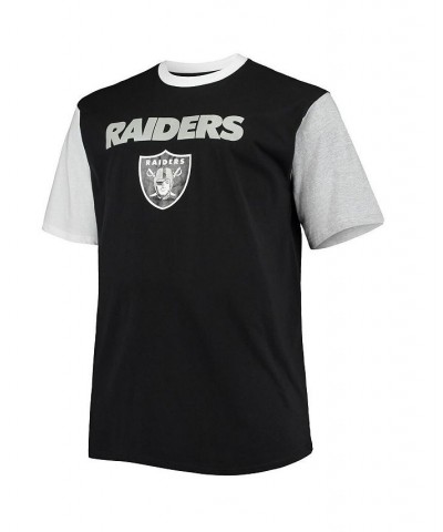 Men's Black, White Las Vegas Raiders Big and Tall Colorblocked T-shirt $15.48 T-Shirts