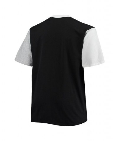 Men's Black, White Las Vegas Raiders Big and Tall Colorblocked T-shirt $15.48 T-Shirts