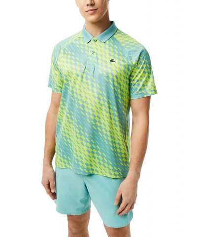 x Novak Djokovic Men's Geometric Print Tennis Polo Green $57.20 Polo Shirts