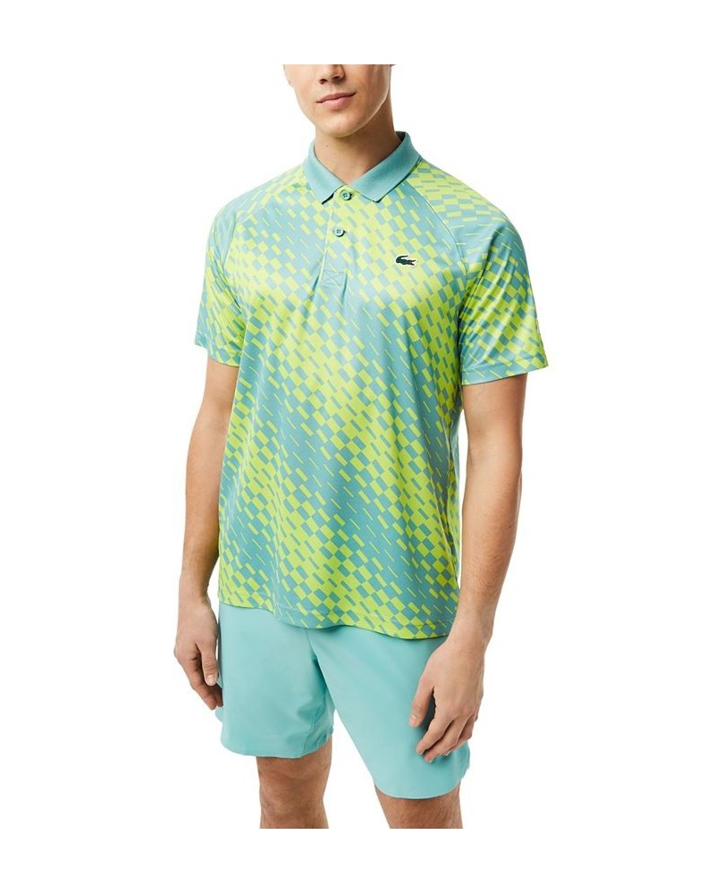 x Novak Djokovic Men's Geometric Print Tennis Polo Green $57.20 Polo Shirts