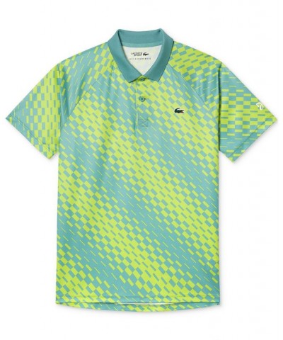 x Novak Djokovic Men's Geometric Print Tennis Polo Green $57.20 Polo Shirts