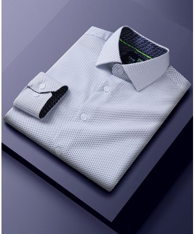 Men's Slim Fit Performance Long Sleeve Geometric Dress Shirt White Geo $18.90 Dress Shirts