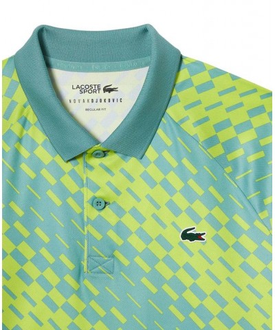 x Novak Djokovic Men's Geometric Print Tennis Polo Green $57.20 Polo Shirts