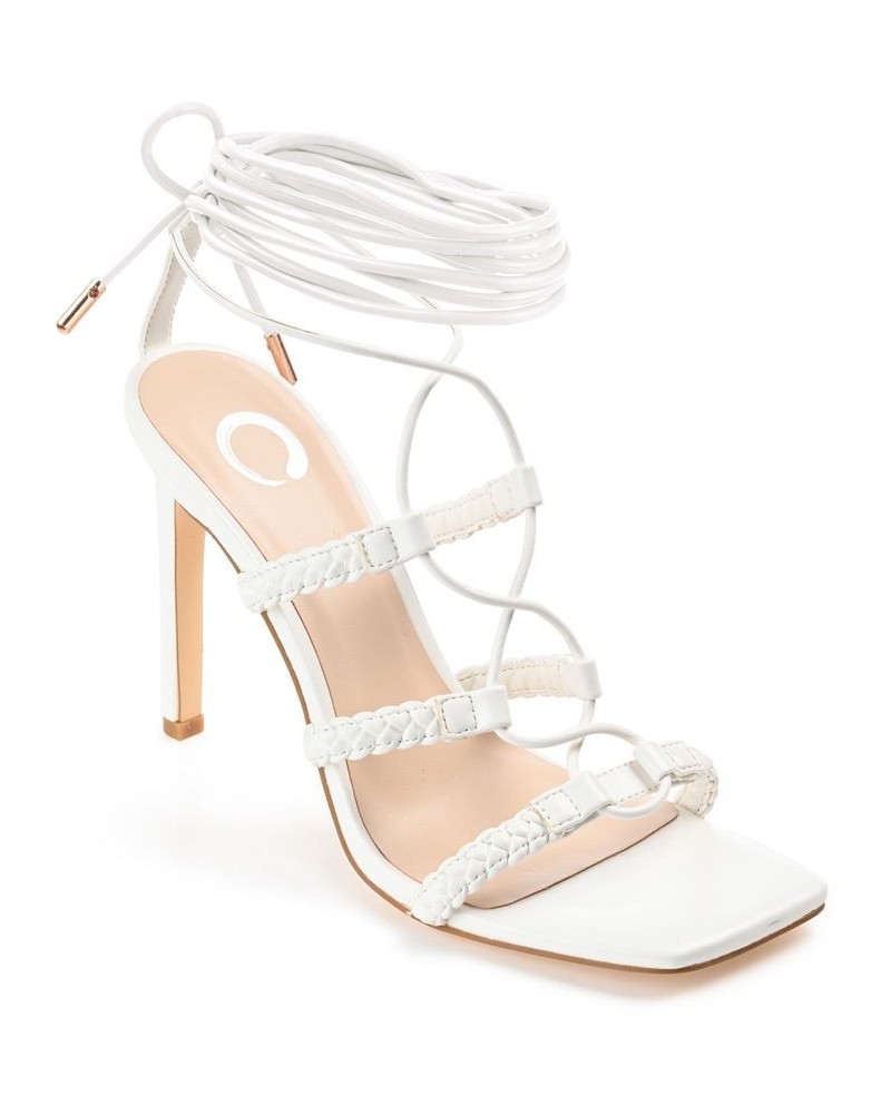 Women's Jamila Tie-Up Sandals White $38.50 Shoes