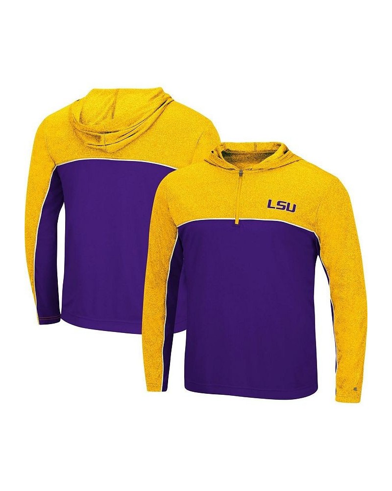 Men's Purple, Heathered Gold-Tone LSU Tigers Flick Quarter-Zip Hoodie Windshirt $28.80 Sweatshirt