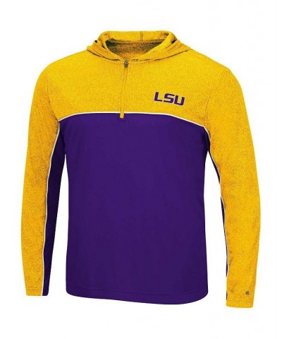 Men's Purple, Heathered Gold-Tone LSU Tigers Flick Quarter-Zip Hoodie Windshirt $28.80 Sweatshirt