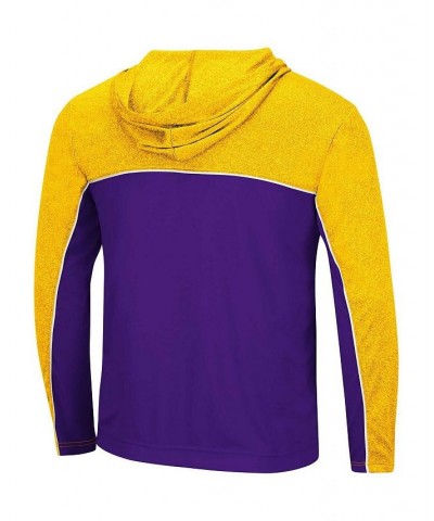 Men's Purple, Heathered Gold-Tone LSU Tigers Flick Quarter-Zip Hoodie Windshirt $28.80 Sweatshirt