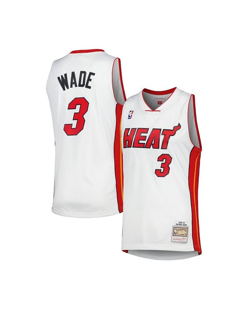 Men's Dwyane Wade White Miami Heat Hardwood Classics 2005-06 Swingman Jersey $52.99 Jersey