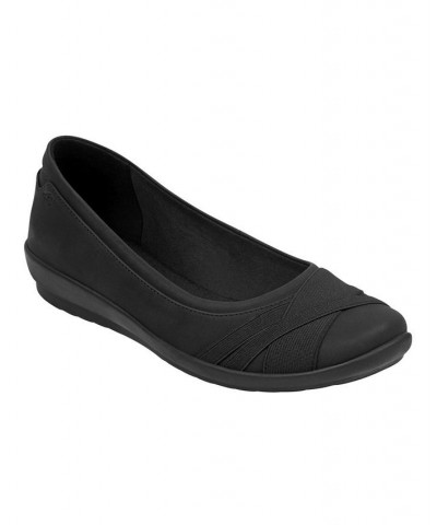 Women's Acasia Round Toe Slip-on Casual Flats Black $33.18 Shoes