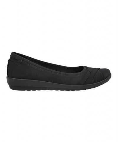 Women's Acasia Round Toe Slip-on Casual Flats Black $33.18 Shoes