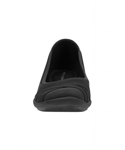 Women's Acasia Round Toe Slip-on Casual Flats Black $33.18 Shoes