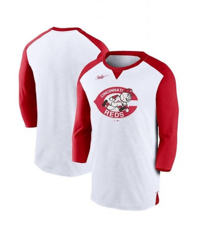 Men's White, Red Cincinnati Reds Rewind 3/4-Sleeve T-shirt $25.30 T-Shirts