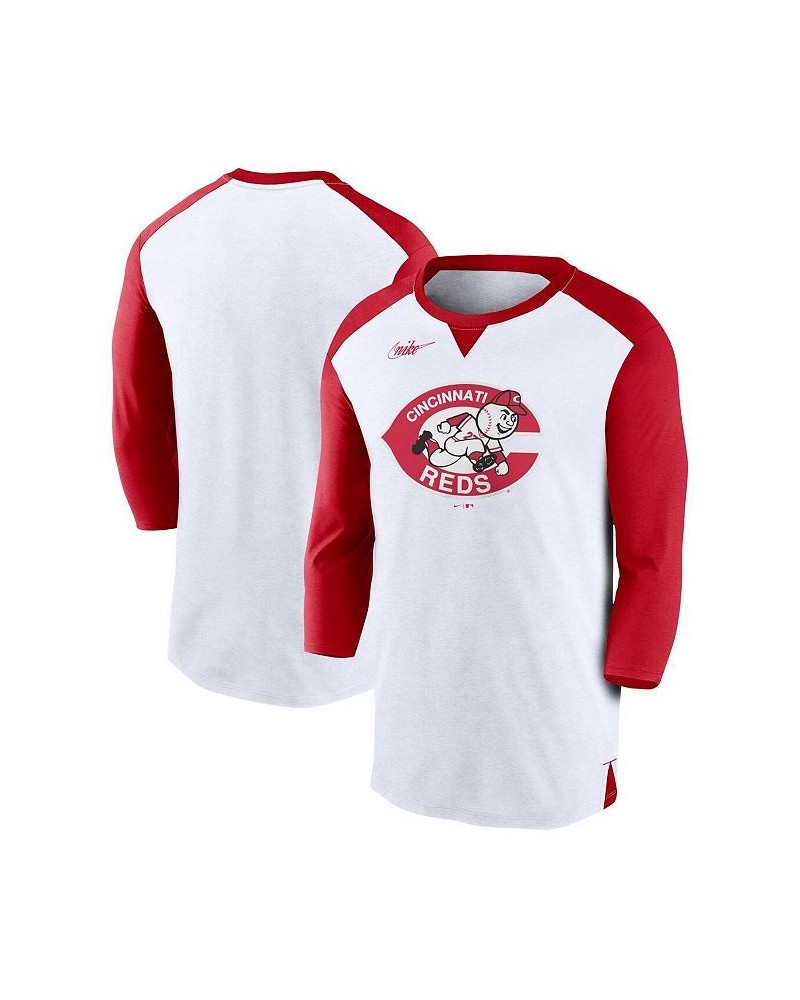 Men's White, Red Cincinnati Reds Rewind 3/4-Sleeve T-shirt $25.30 T-Shirts