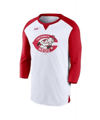 Men's White, Red Cincinnati Reds Rewind 3/4-Sleeve T-shirt $25.30 T-Shirts