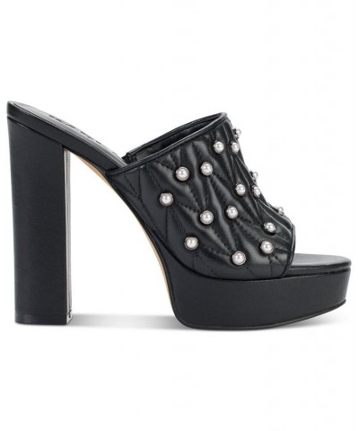 Women's Aviva Studded Platform Sandals Black $55.65 Shoes